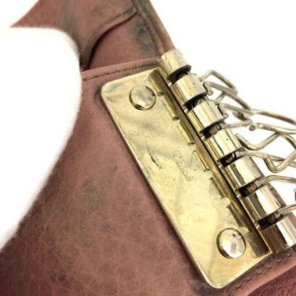 Chloe Ribbon Leather 6 Ring Key Case Pink Key Holder Key Wallet - Picture 8 of 8